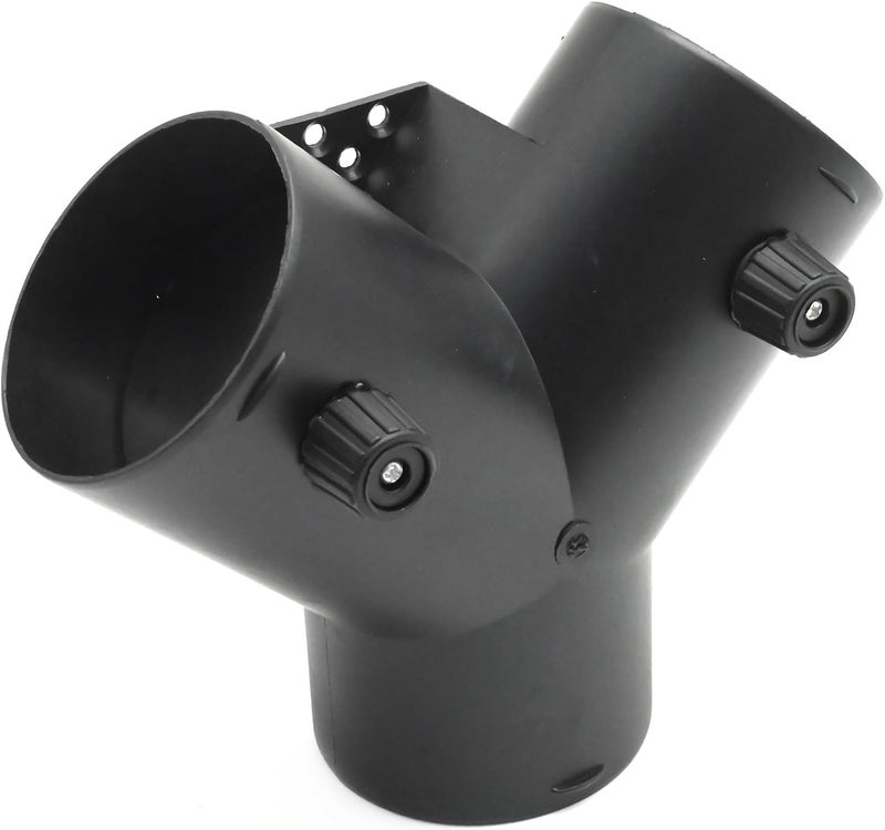 MDEOOSKY 75MM Car Heater Ventilation Duct, Y Branch Outlet Exhaust Connector, Black Joint Connector with Valve Flap Replacement for Webasto Air Diesel Auxiliary Heater - Image 1